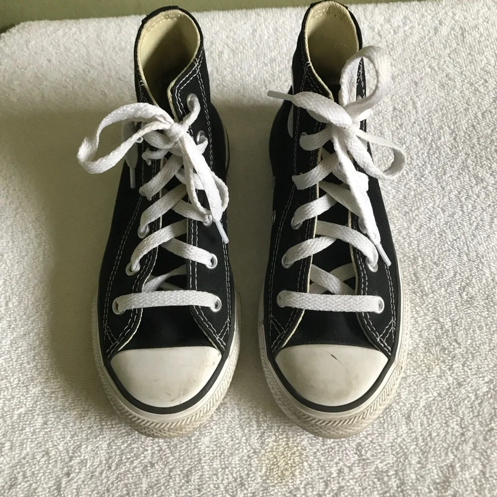 Converse Black High-Top Kids Sneakers with White Accents